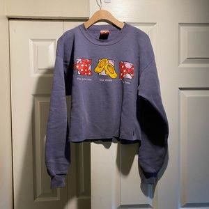 Vintage Cropped Minnie Mouse Crewneck Sweater